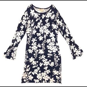 MICHAEL Micael Kors Large Blue and white midi dress.